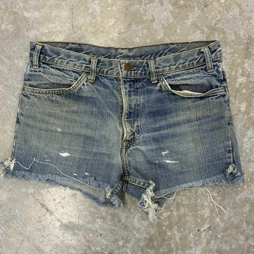 Vintage Levis Cutoff Shorts Men 33 Blue USA Orange Tab Big E Denim 3